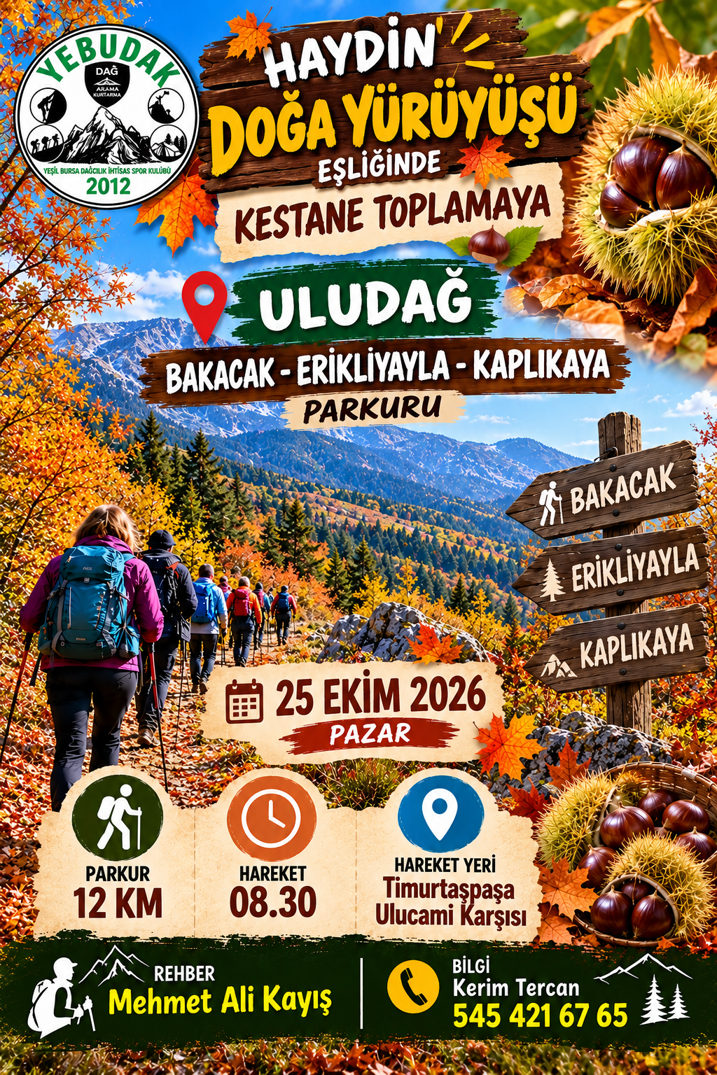 Kestane Toplamalı Doğa Yürüyüşü 25 Ekim 2026